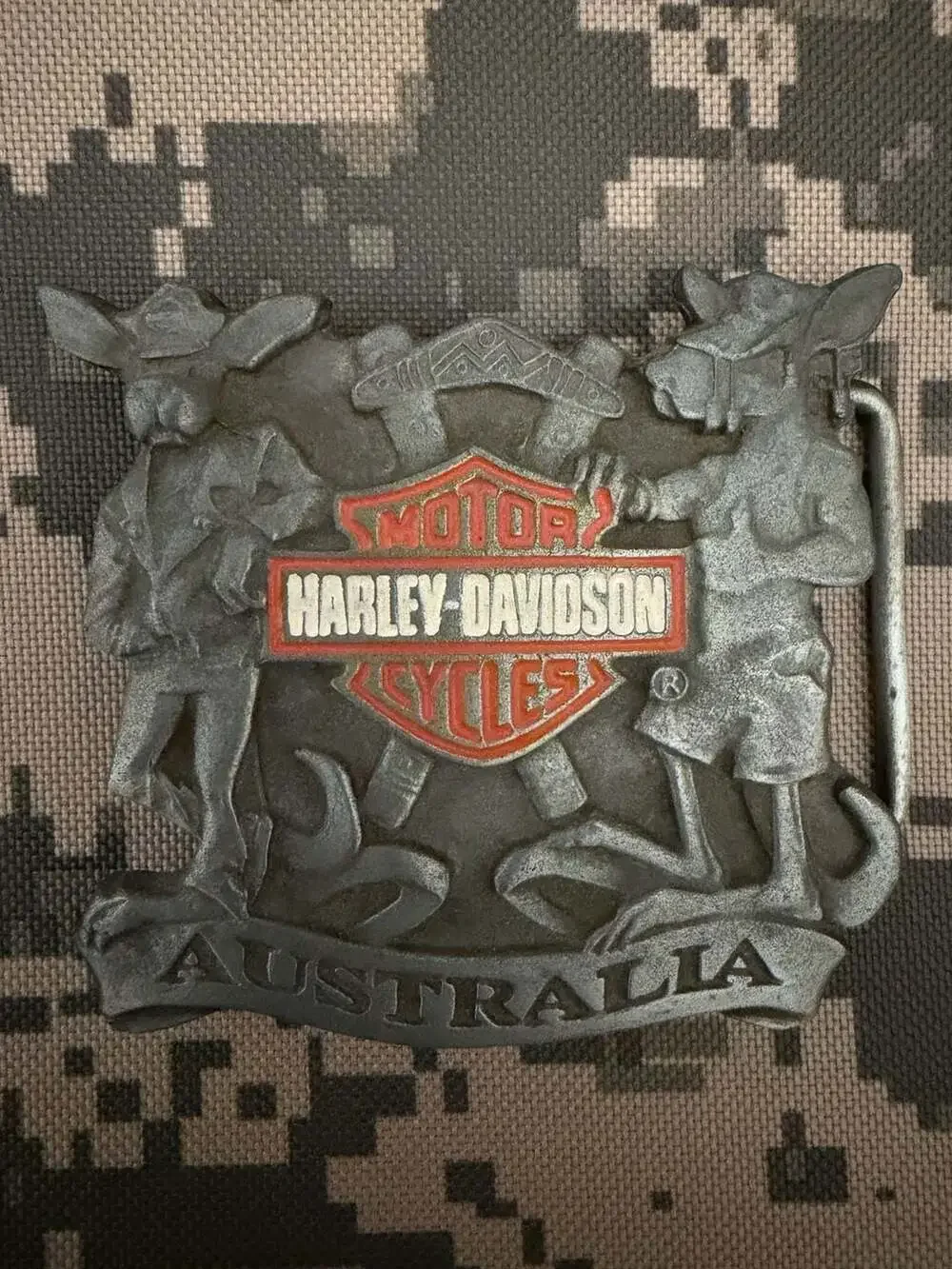 Vintage 1991 Harley-Davidson Australia Kangaroo Motif Belt Buckle BB-2754